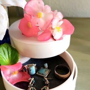Larimar silver ring and pendant